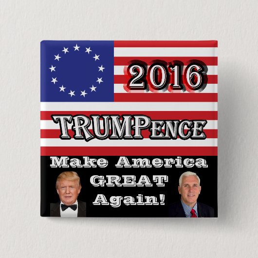 TRUMPence 2016 – 再びアメリカ素晴らしを作る！ 缶バッジ (正面)
