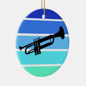 Trumpetシルエットオンカラーカッコいいオーナメント セラミックオーナメント (右)