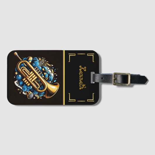 Trumpet鮮やかとNotes on Black ラゲッジタグ (正面横)