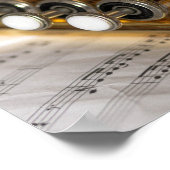 Trumpet and Sheet Music Brass Instrument ポスター (角)