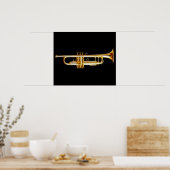 Trumpet Brass Horn Wind Musical Instrument ポスター (キッチン)