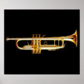 Trumpet Brass Horn Wind Musical Instrument ポスター (正面)
