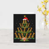 Trumpet Christmas Tree Lights Music Lover Musical  カード (黄色い花)