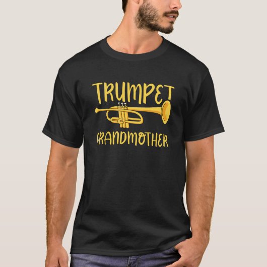 Trumpet Grandmother Instrument Musician Trumpeter Tシャツ (正面)
