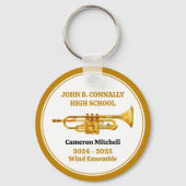 Trumpet High School Band Custom Gold Christmas キーホルダー (正面)