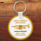 Trumpet High School Band Custom Gold Christmas キーホルダー (裏面)