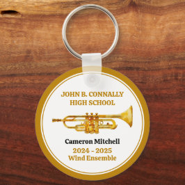Trumpet High School Band Custom Gold Christmas キーホルダー