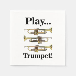 Trumpet Instrument Musical Party スタンダードカクテルナプキン