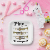 Trumpet Instrument Musical Party ペーパープレート (パーティー)