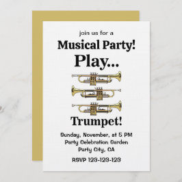 Trumpet Instrument Trumpeter Musical Party 招待状