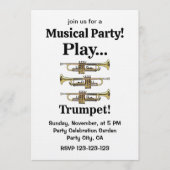 Trumpet Instrument Trumpeter Musical Party 招待状 (正面)