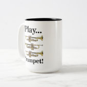 Trumpet Music Band Instrument ツートーンマグカップ (正面左)
