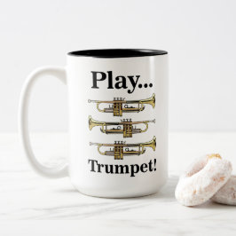 Trumpet Music Band Instrument ツートーンマグカップ