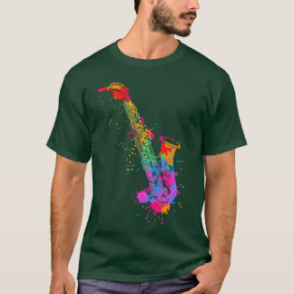 Trumpet Paint Splash Musical Instrument Music frie Tシャツ