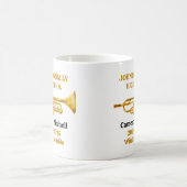 Trumpet Player High School Band Gold Personalized コーヒーマグカップ (中央)