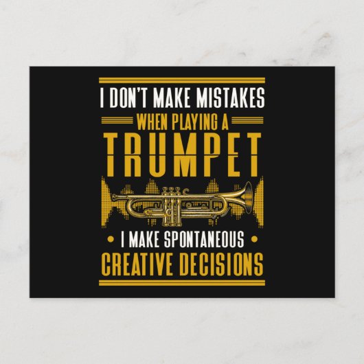 Trumpet Player Humor Jazz Music ポストカード (正面)