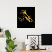 Trumpet Player Jazz Music Gift Big Band Trumpet ポスター (ホームオフィス)
