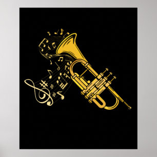 Trumpet Player Jazz Music Gift Big Band Trumpet ポスター
