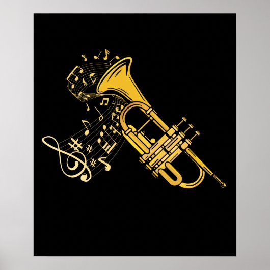 Trumpet Player Jazz Music Gift Big Band Trumpet ポスター (正面)
