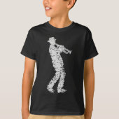 trumpet player made of notes tシャツ (正面)