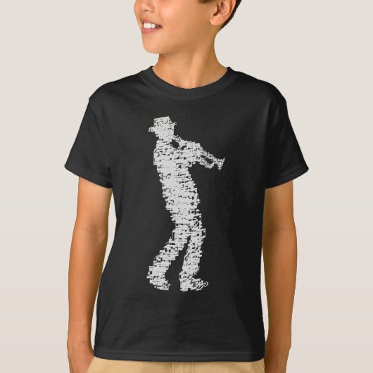 trumpet player made of notes tシャツ (正面)