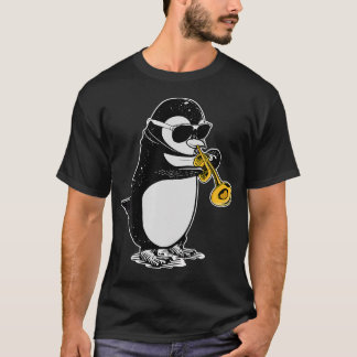 Trumpet Player Penguin Lover Kids Musician Trumpet Tシャツ