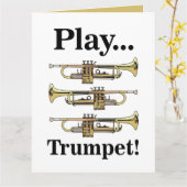 Trumpet Player Trumpeter Musician カード (黄色い花)