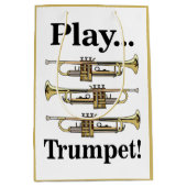 Trumpet Player Trumpeter Musician ミディアムペーパーバッグ (正面)
