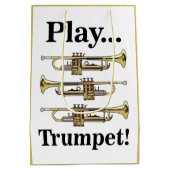 Trumpet Player Trumpeter Musician ミディアムペーパーバッグ (裏面)
