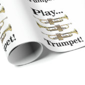 Trumpet Player Trumpeter Musician ラッピングペーパー (ロールコーナー)