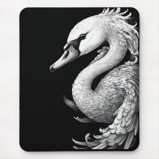 "Trumpet the Swan" Portrait Mouse Pad マウスパッド (正面)