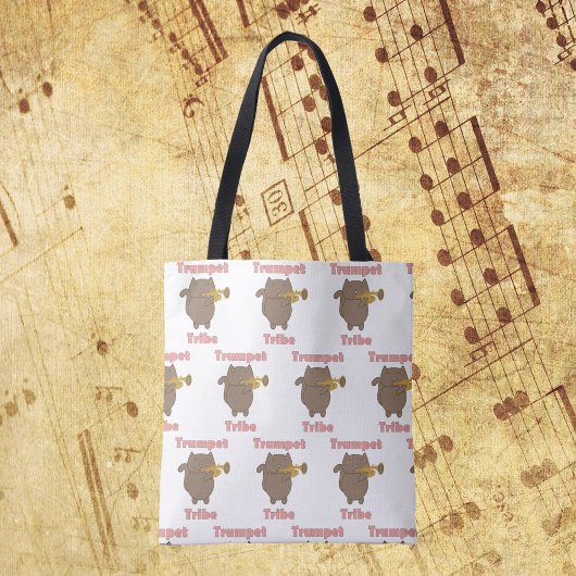 Trumpet Tribe Brown Cat Pattern トートバッグ