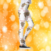 Trumpet Tribe Brown Cat Pink Pattern レギンス