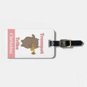 Trumpet Tribe Brown Cat Pink Personalize ラゲッジタグ (正面横)