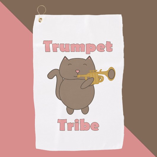 Trumpet Tribe Kawaii Cat Pink ゴルフタオル