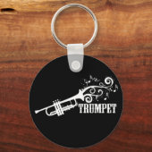 Trumpet Vector with swirls キーホルダー (正面)