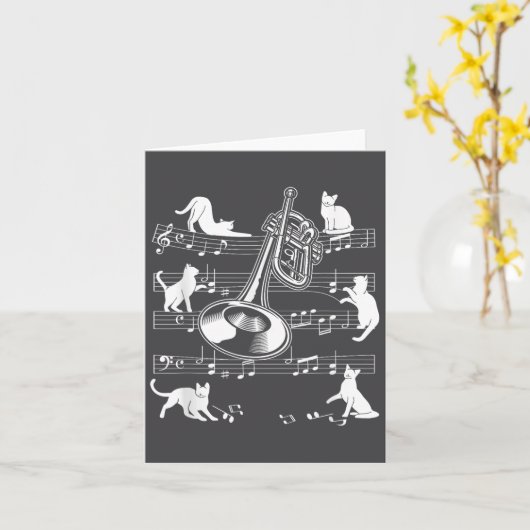 Trumpeter Cats For Cat Loving Trumpet Player  カード (黄色い花)