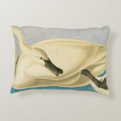 Trumpeter Swan by John James Audubon, Birdヴィンテージ アクセントクッション (裏面)