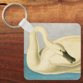 Trumpeter Swan by John James Audubon, Birdヴィンテージ キーホルダー (正面)