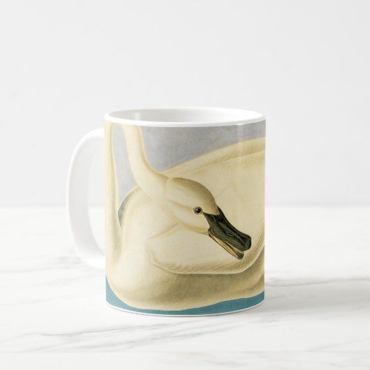 Trumpeter Swan by John James Audubon, Birdヴィンテージ コーヒーマグカップ (正面左)