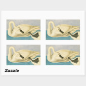 Trumpeter Swan by John James Audubon, Birdヴィンテージ 長方形シール (シート)