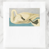 Trumpeter Swan by John James Audubon, Birdヴィンテージ 長方形シール (バッグ)