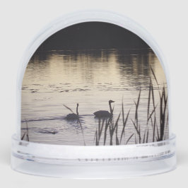 Trumpeter Swans at Dusk Snow Globe
