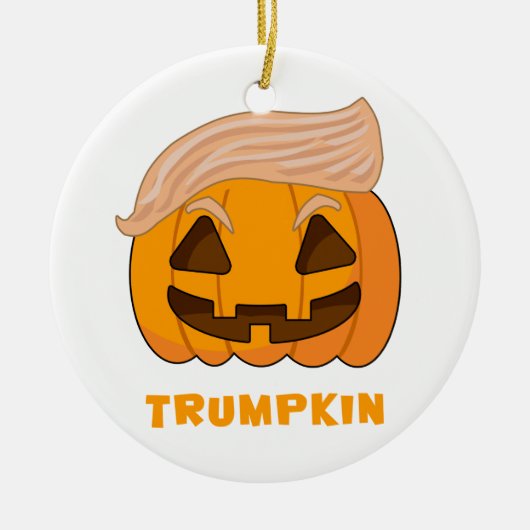Trumpkinドナルド・トランプのカボチャ セラミックオーナメント (正面)