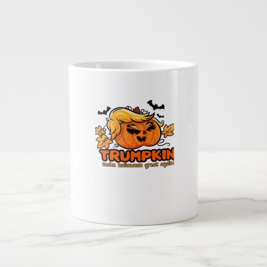 Trumpkin - ハロウィンをもう一度偉大に! - おもしろハロウィン ジャンボコーヒーマグカップ (正面)