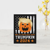 Trumpkin 2024 Usaが再びハロウィン素晴らしを作おもしろいる カード (黄色い花)