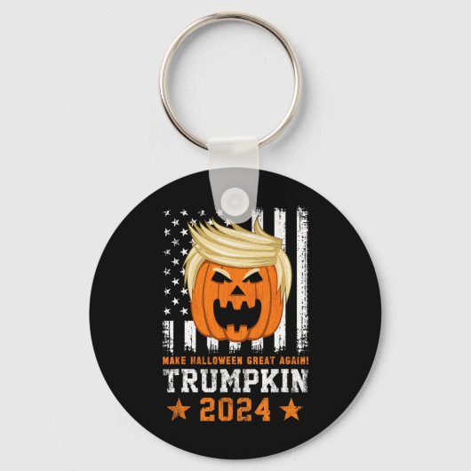 Trumpkin 2024 Usaが再びハロウィン素晴らしを作おもしろいる キーホルダー (正面)