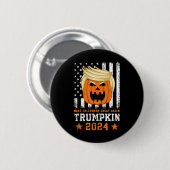 Trumpkin 2024 Usaが再びハロウィン素晴らしを作おもしろいる 缶バッジ (正面&裏面)