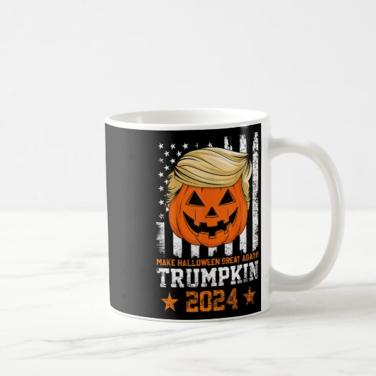 Trumpkin 2025 アメリカ国旗 ハロウィンを再び偉大に コーヒーマグカップ (右)