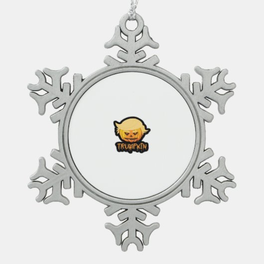 Trumpkin Classic – Retro Costume Slogan スノーフレークピューターオーナメント (正面)